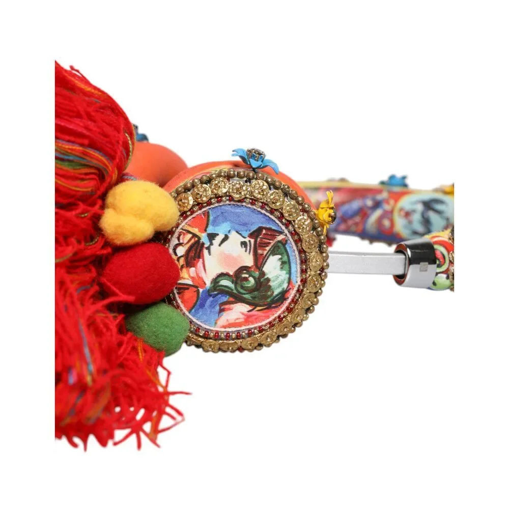 Dolce & Gabbana Multicolor Whimsical Tasseled Crystal Headset Headphones Womens - Picture 5 of 9